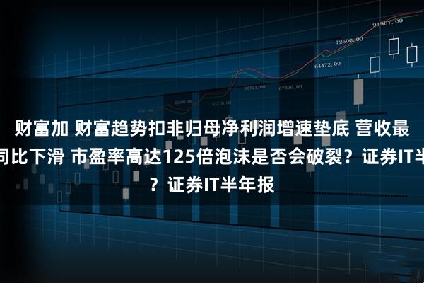 财富加 财富趋势扣非归母净利润增速垫底 营收最少还同比下滑 市盈率高达125倍泡沫是否会破裂?证券IT半年报